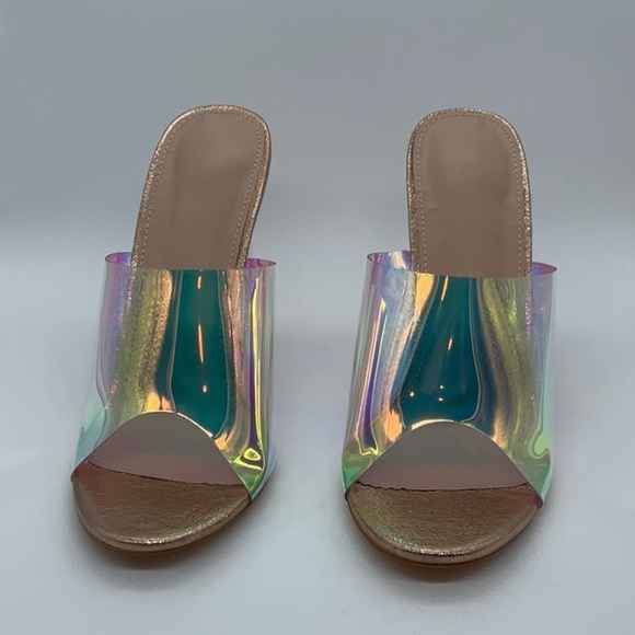 MissHeel Women’s Sexy shimmer mules gold - Picture 2 of 9